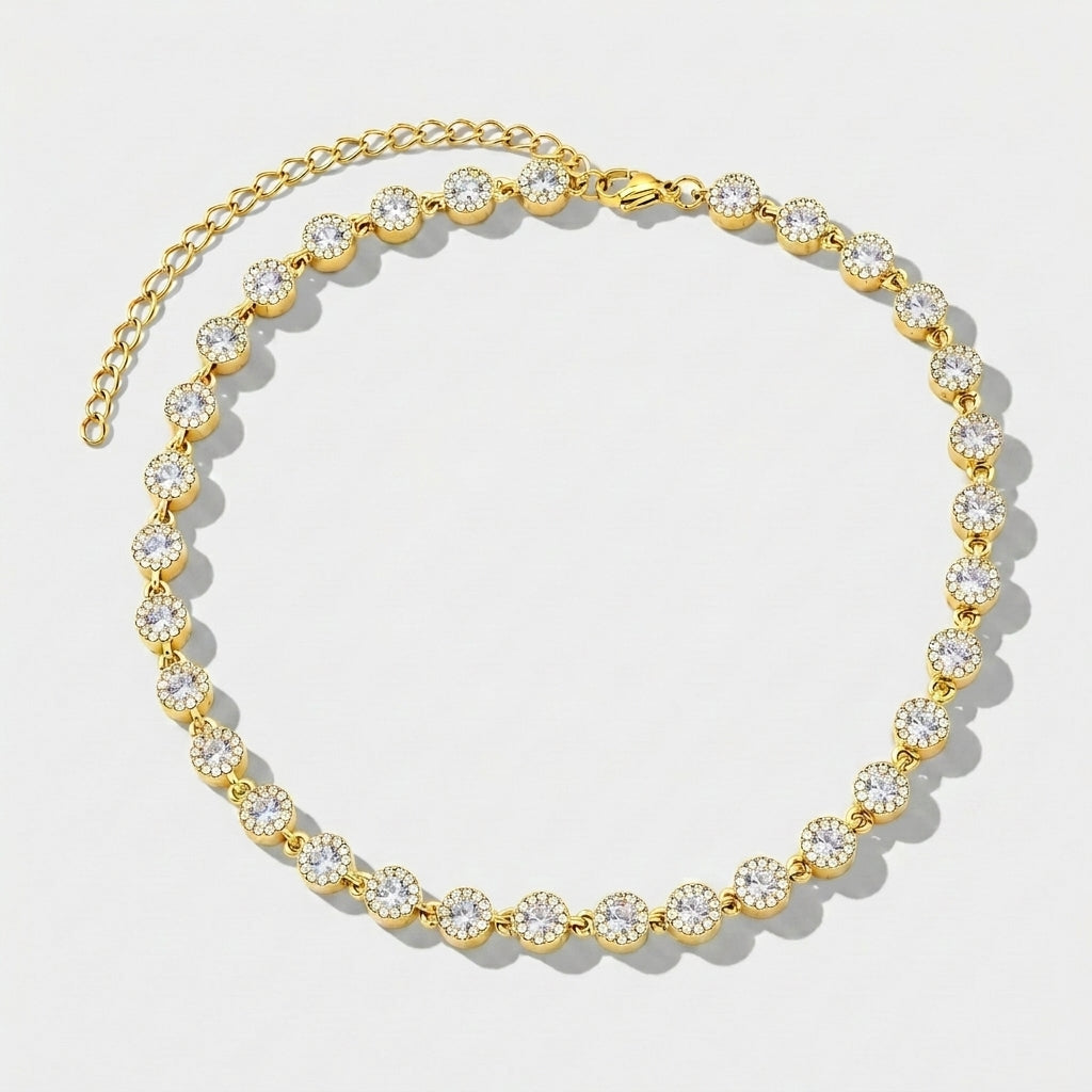COLAR LUXURY LAPIDAÇÃO ROUND CUT ZIRCÔNIAS 5A