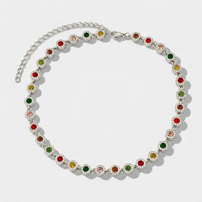 COLAR LUXURY COLORS LAPIDAÇÃO ROUND CUT ZIRCÔNIAS 5A