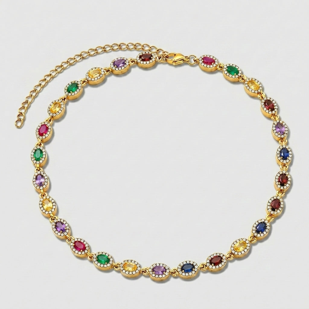 COLAR LUXURY OVAL CUT ZIRCÔNIA 5A