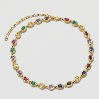 COLAR LUXURY OVAL CUT ZIRCÔNIA 5A