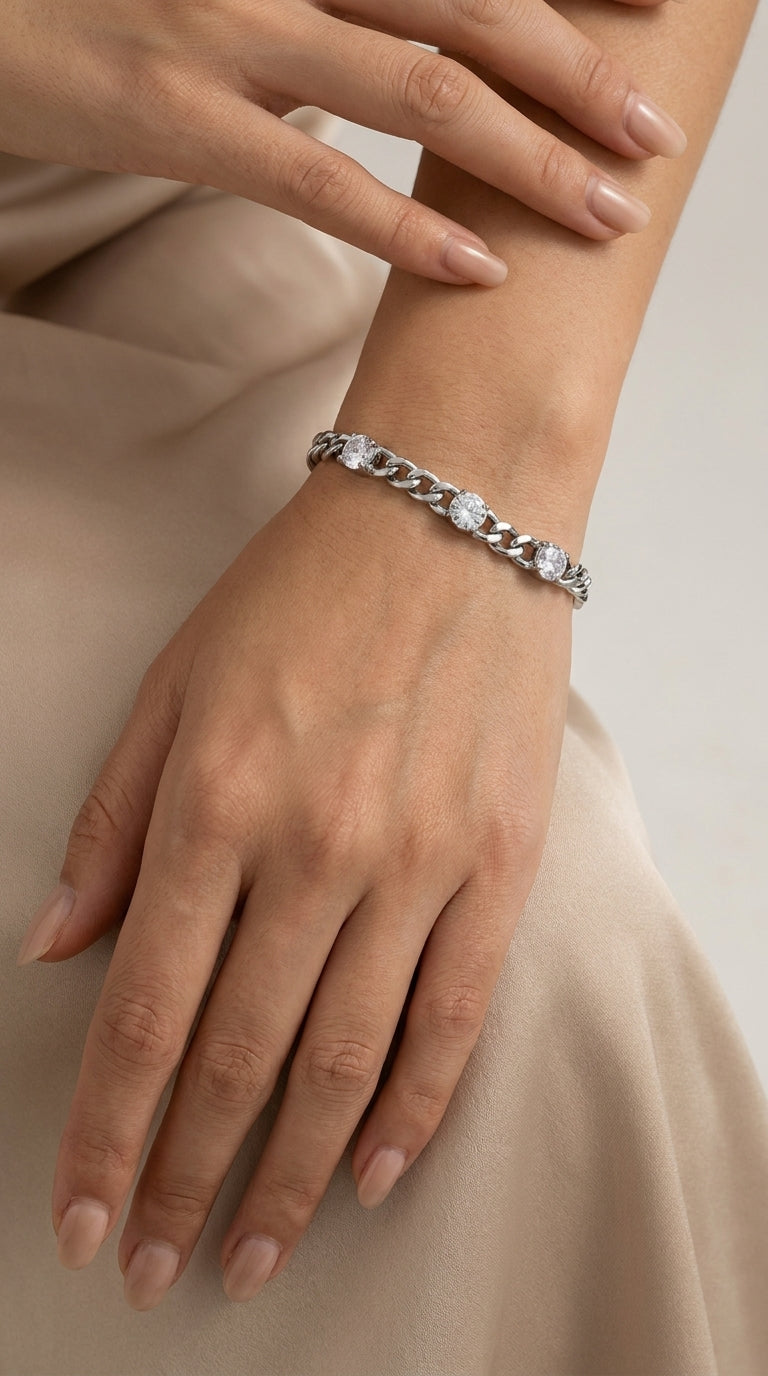 PULSEIRA ELO GRUMET E ZIRCÔNIAS
