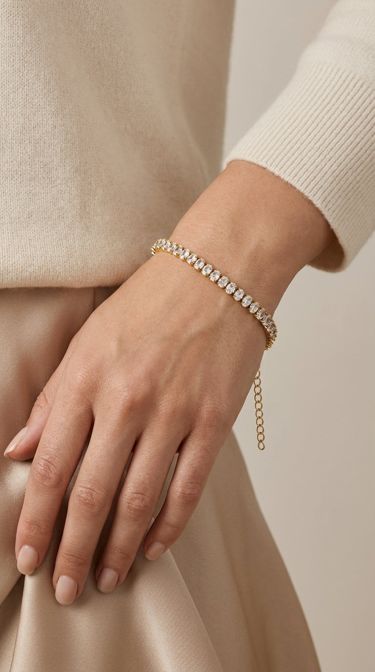 PULSEIRA RIVIERA ZIRCÔNIA OVAL