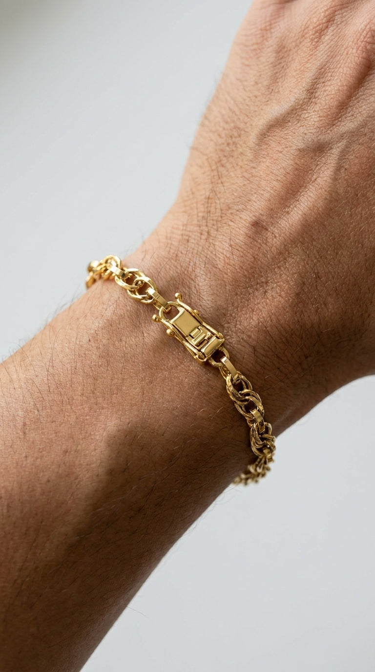 PULSEIRA MASCULINA  FECHO GAVETA C/ TRAVA 21CM
