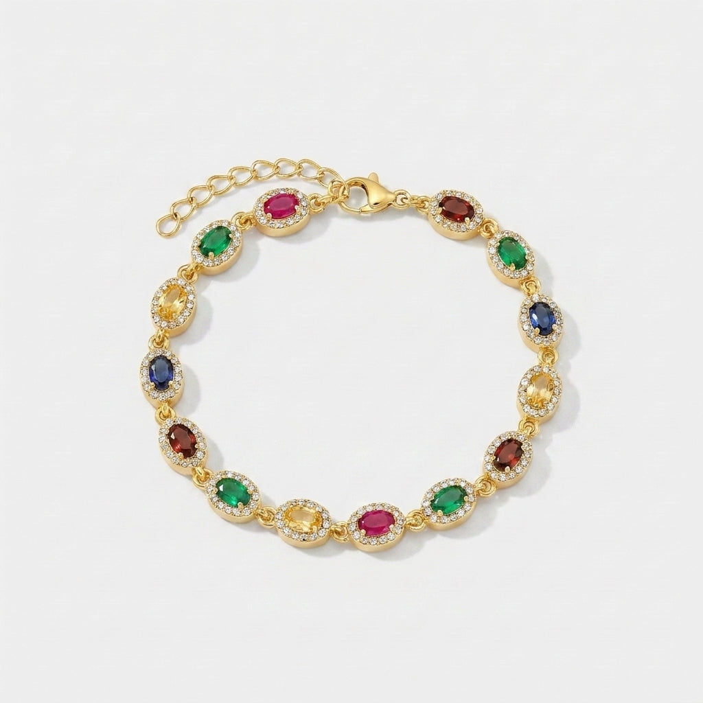 PULSEIRA LUXURY COLORS OVAL CUT ZIRCÔNIA 5A