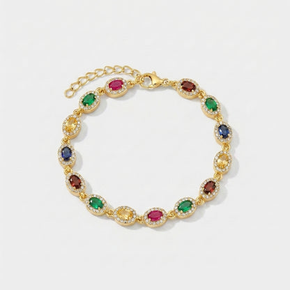 PULSEIRA LUXURY COLORS OVAL CUT ZIRCÔNIA 5A