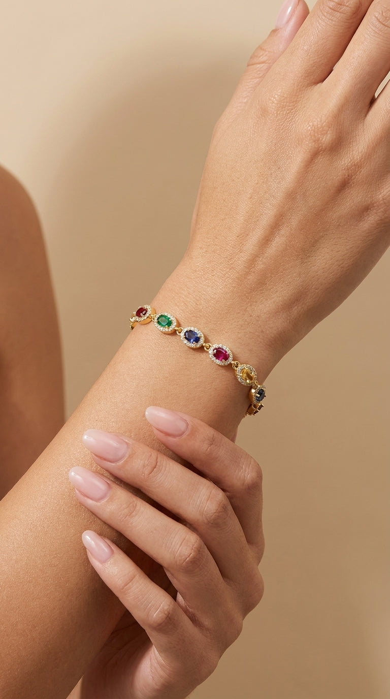 PULSEIRA LUXURY COLORS OVAL CUT ZIRCÔNIA 5A
