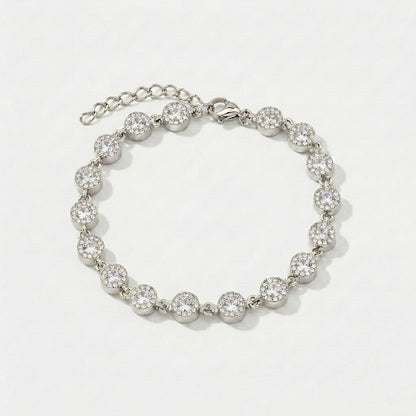 PULSEIRA LUXURY CRISTAL LAPIDAÇÃO ROUND CUT ZIRCÔNIAS 5A