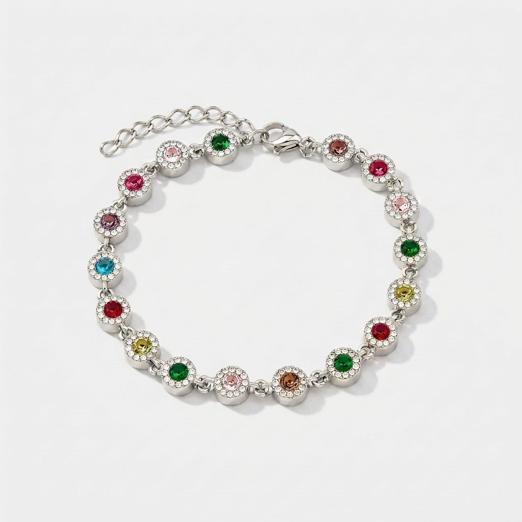 PULSEIRA LUXURY COLORS LAPIDAÇÃO ROUND CUT ZIRCÔNIAS 5A