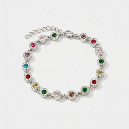 PULSEIRA LUXURY COLORS LAPIDAÇÃO ROUND CUT ZIRCÔNIAS 5A